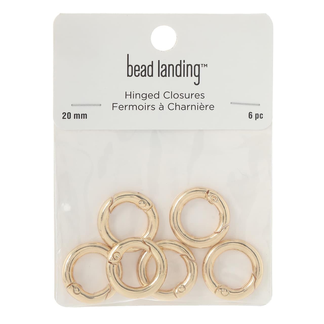 12 Packs: 6 ct. (72 total) 20mm Metal Round Hinged Closures by Bead Landing™